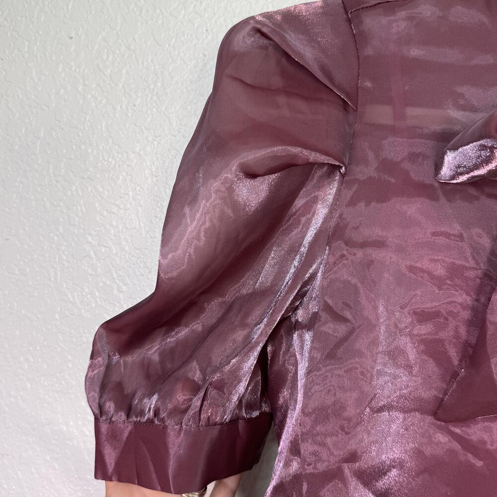 The Shirt by Rochelle Behrens Womens Medium Iridescent Puff Sleeve with Cami NEW - Picture 8 of 11